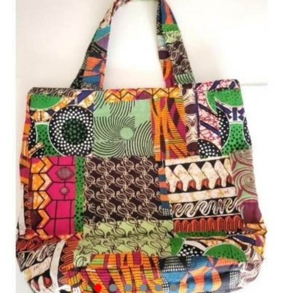 Handmade African totebag and adjustable bracelet, rosequarts - Picture 5 of 6